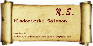 Mladoniczki Salamon névjegykártya